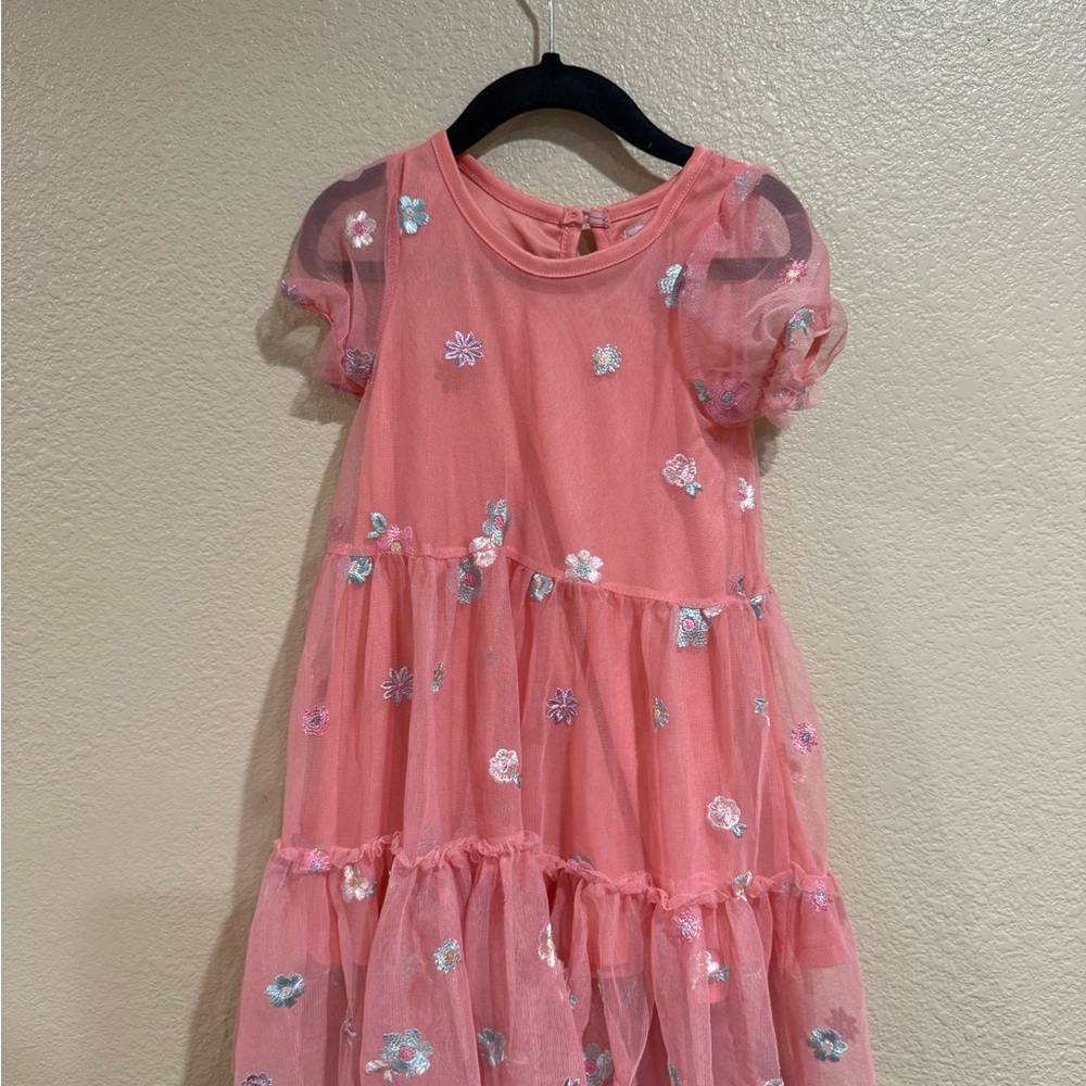 Used- Nanette Lepore Pink Floral Kids Dress
